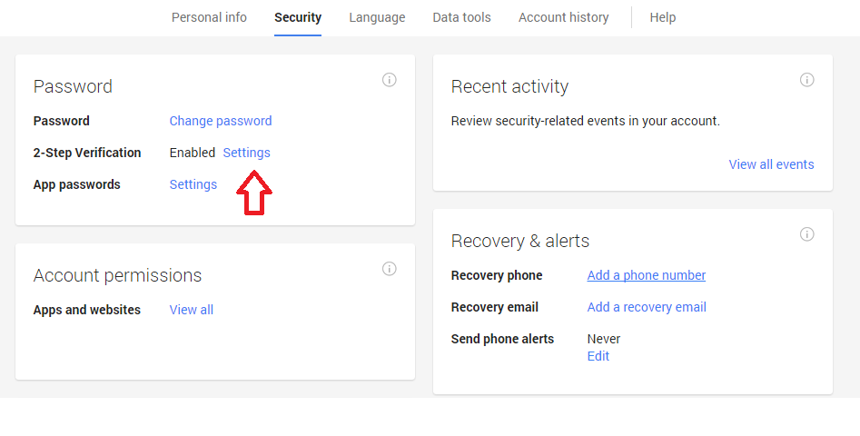Security after enabled